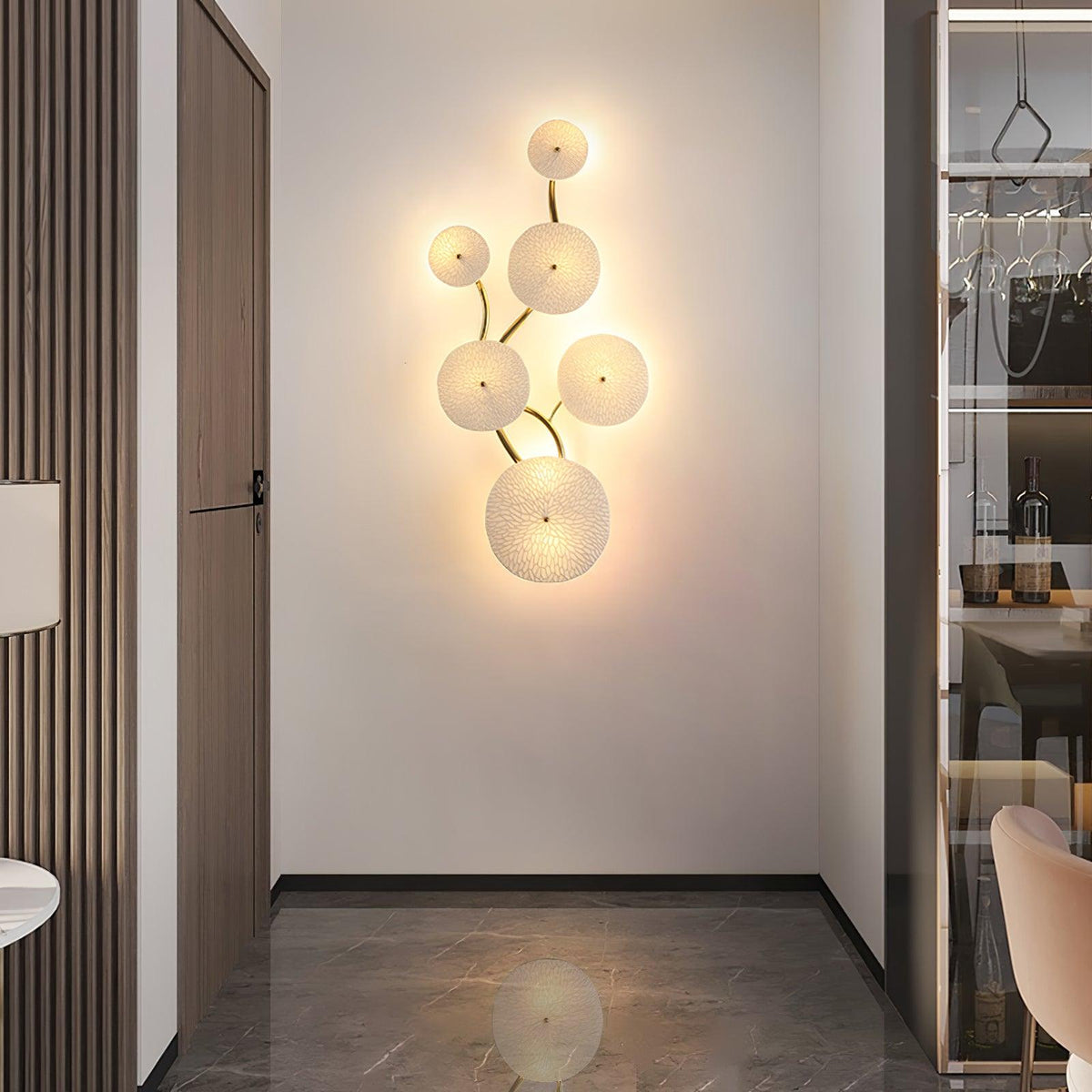 Jesse elegantie Noordse kunst bloemblaadje wandlamp