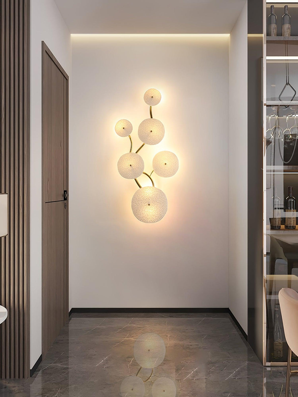 Jesse elegantie Noordse kunst bloemblaadje wandlamp