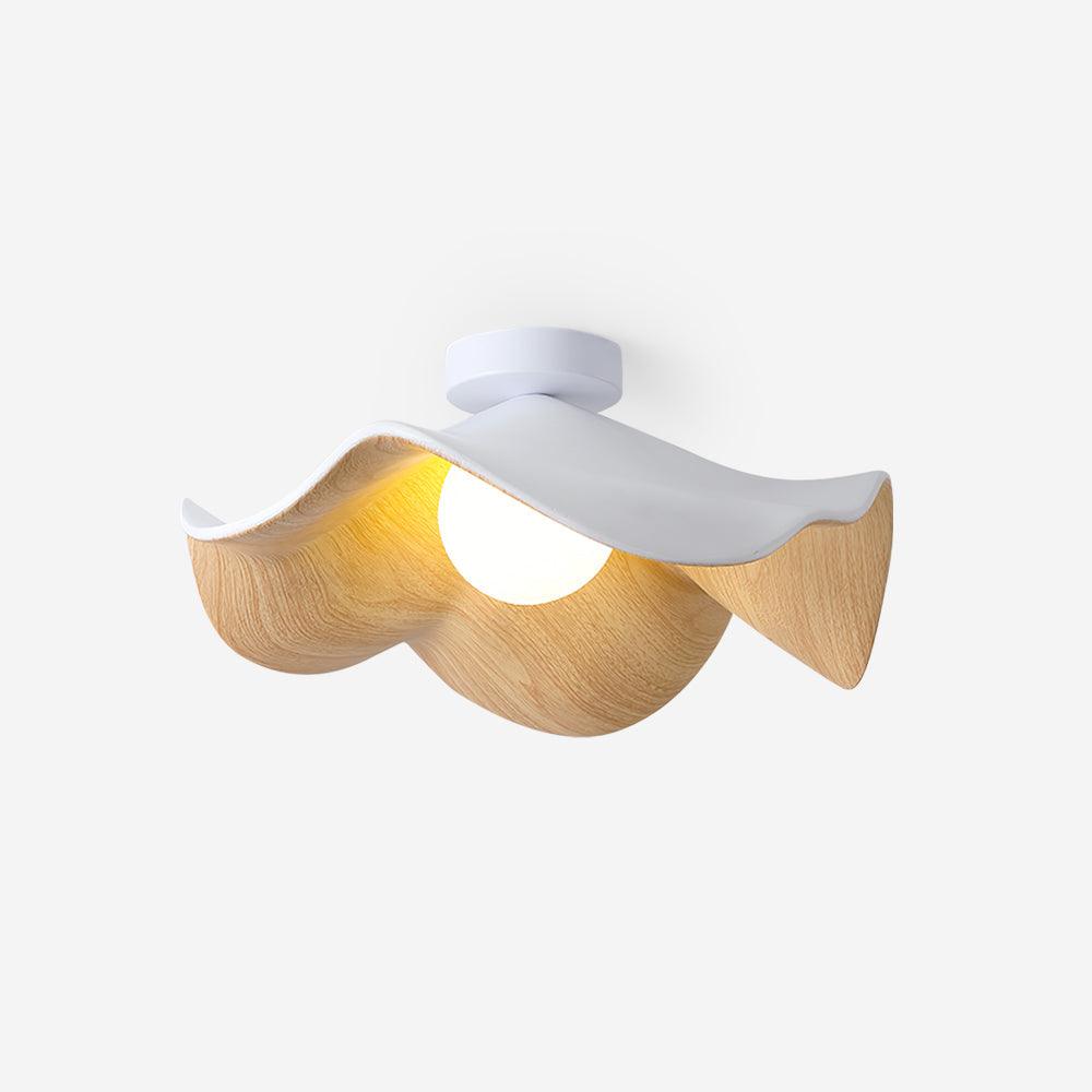 Belenor plafondlamp Lotus Leaf met witte afwerking en hout