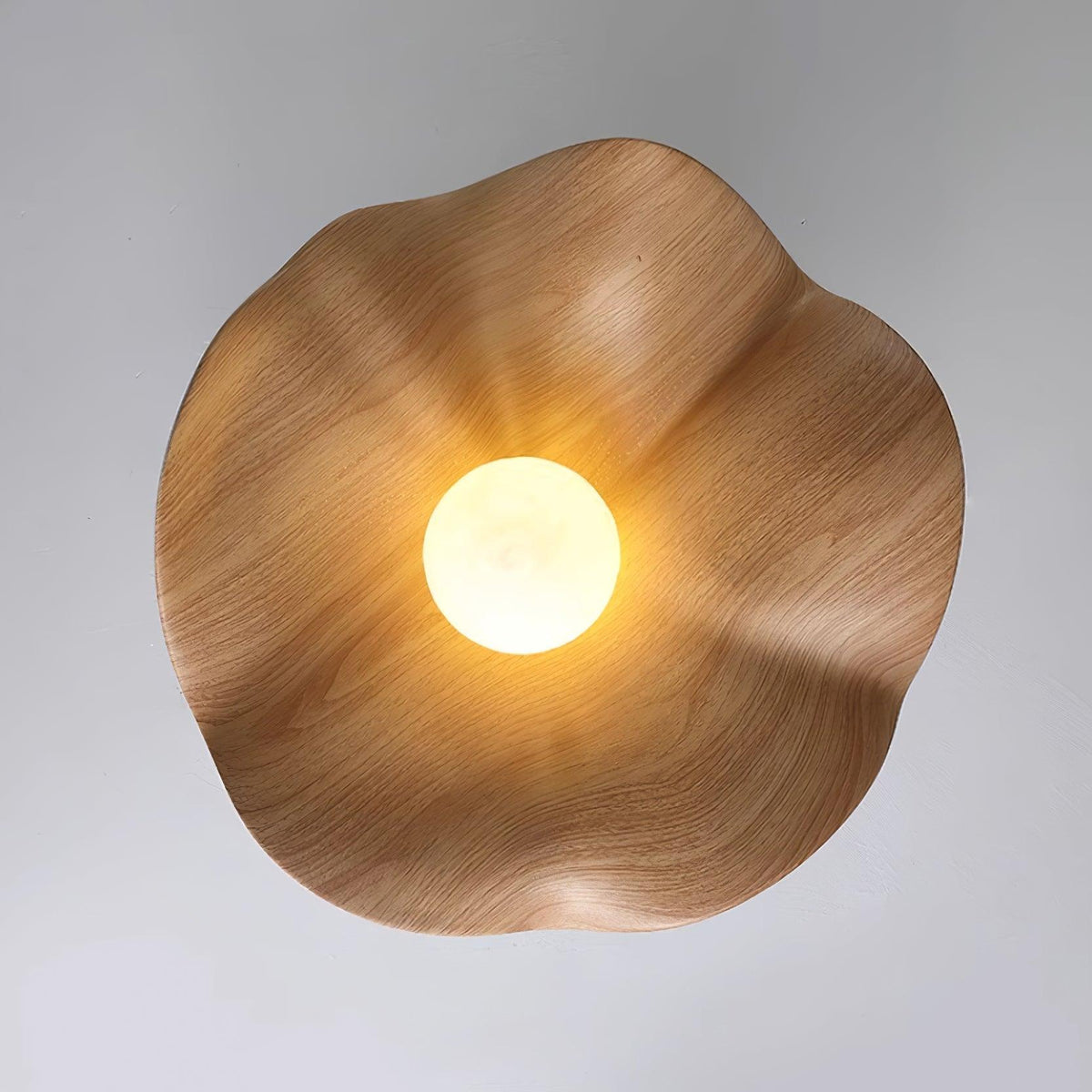 Belenor plafondlamp Lotus Leaf met witte afwerking en hout