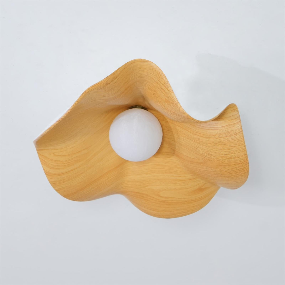Belenor plafondlamp Lotus Leaf met witte afwerking en hout