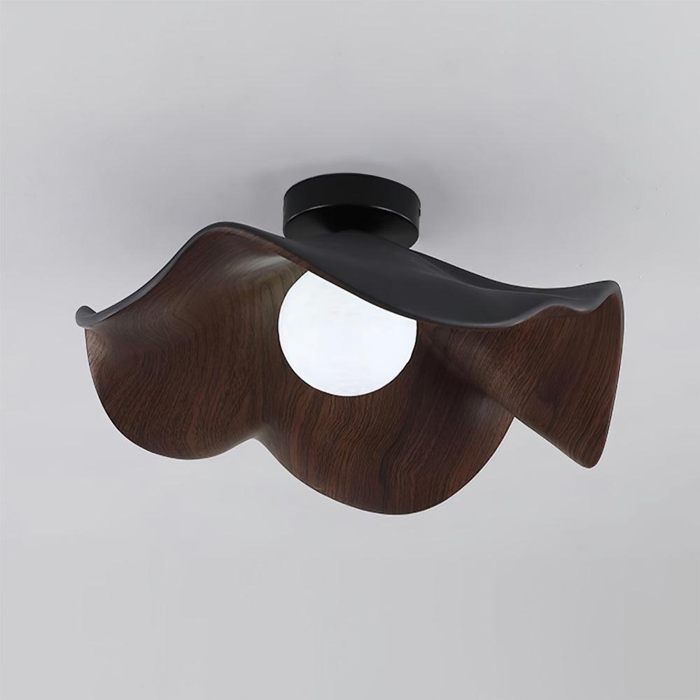 Belenor plafondlamp Lotus Leaf met witte afwerking en hout