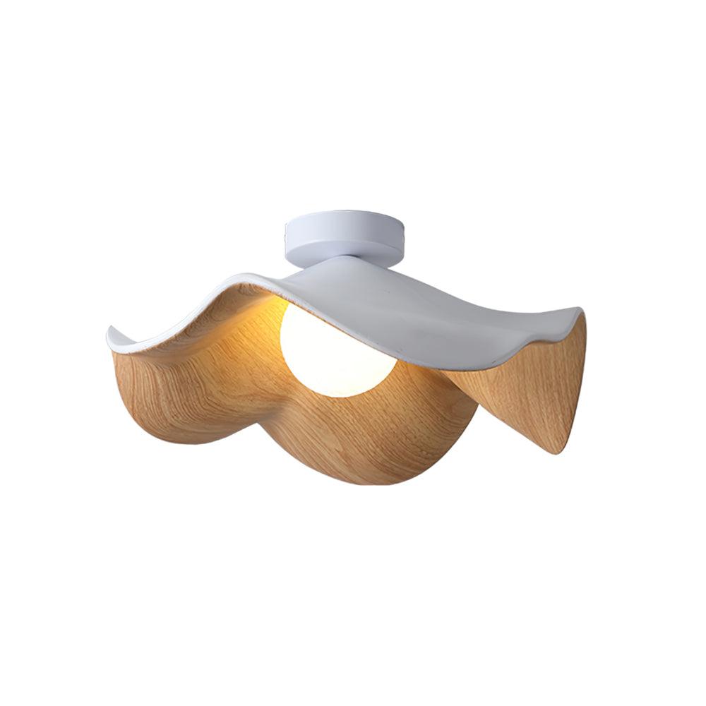 Belenor plafondlamp Lotus Leaf met witte afwerking en hout