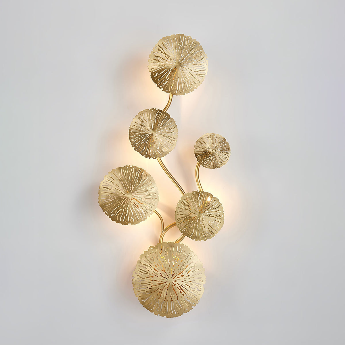 Rylso wandlamp Lotusbladeren messing