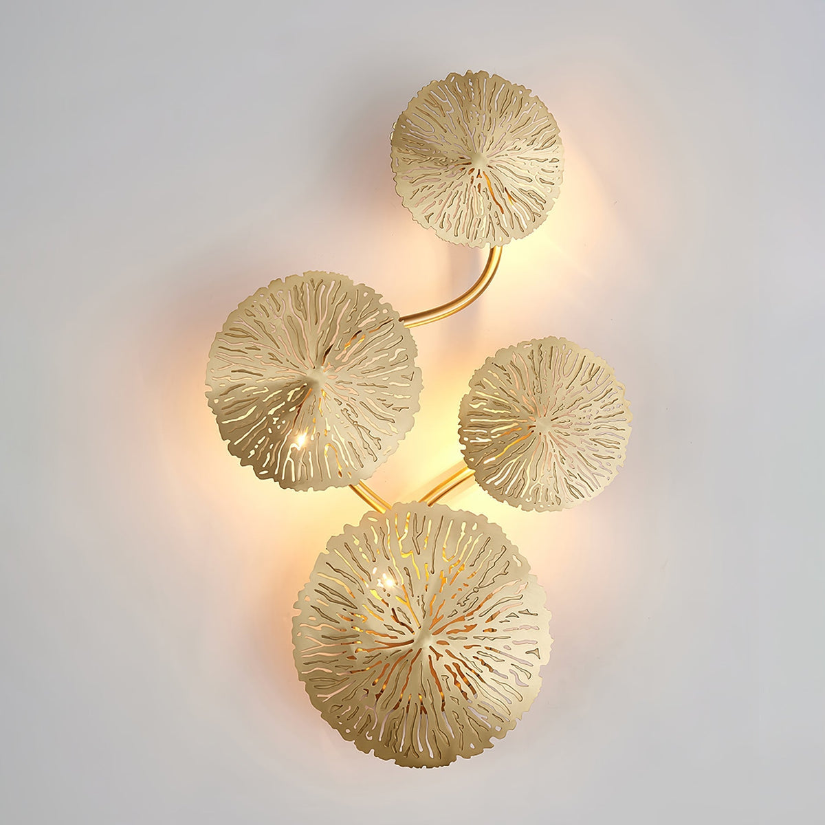 Rylso wandlamp Lotusbladeren messing