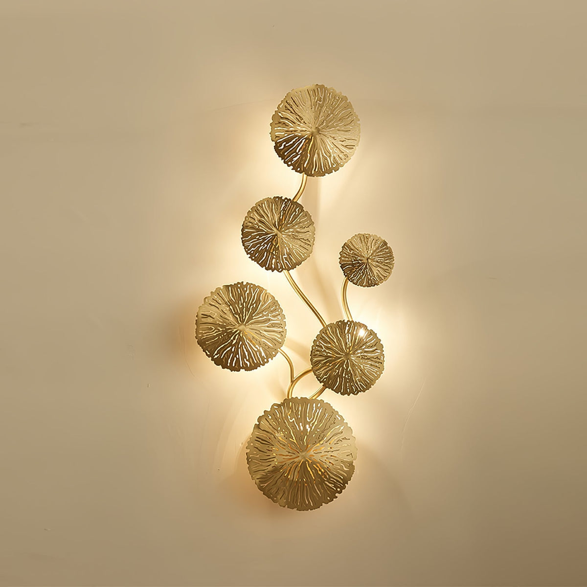 Rylso wandlamp Lotusbladeren messing