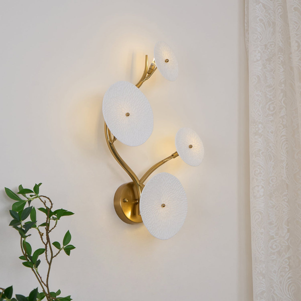 Jesse elegantie Noordse kunst bloemblaadje wandlamp