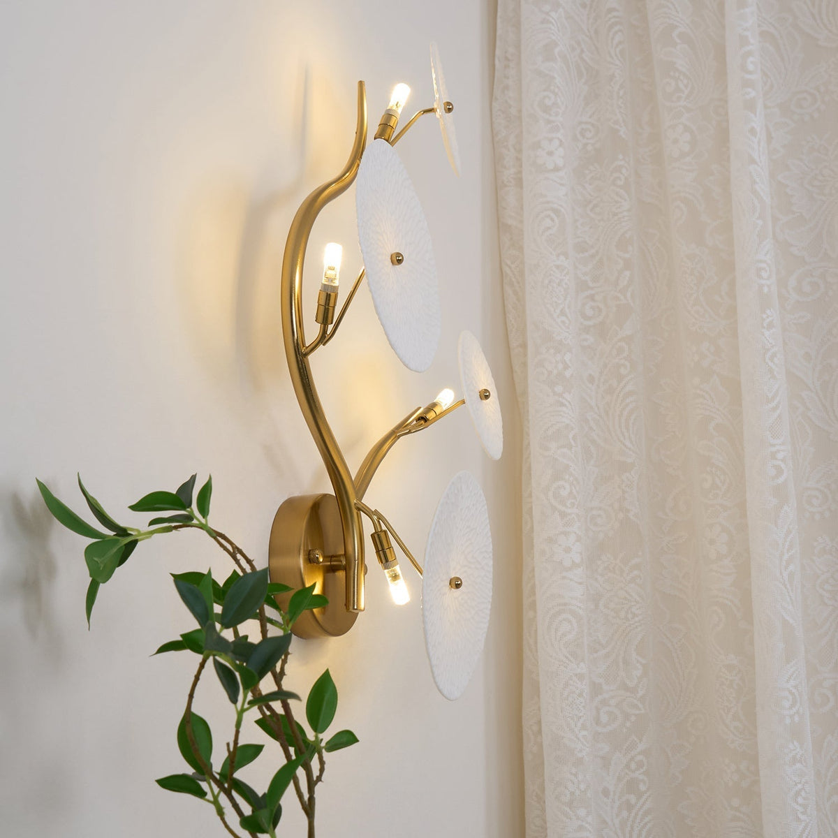 Jesse elegantie Noordse kunst bloemblaadje wandlamp
