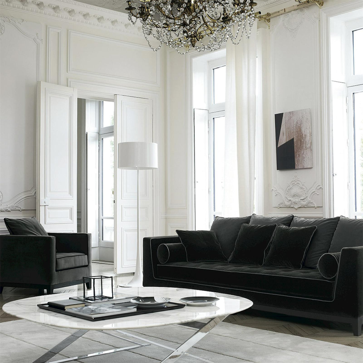 Riveette vloerlamp