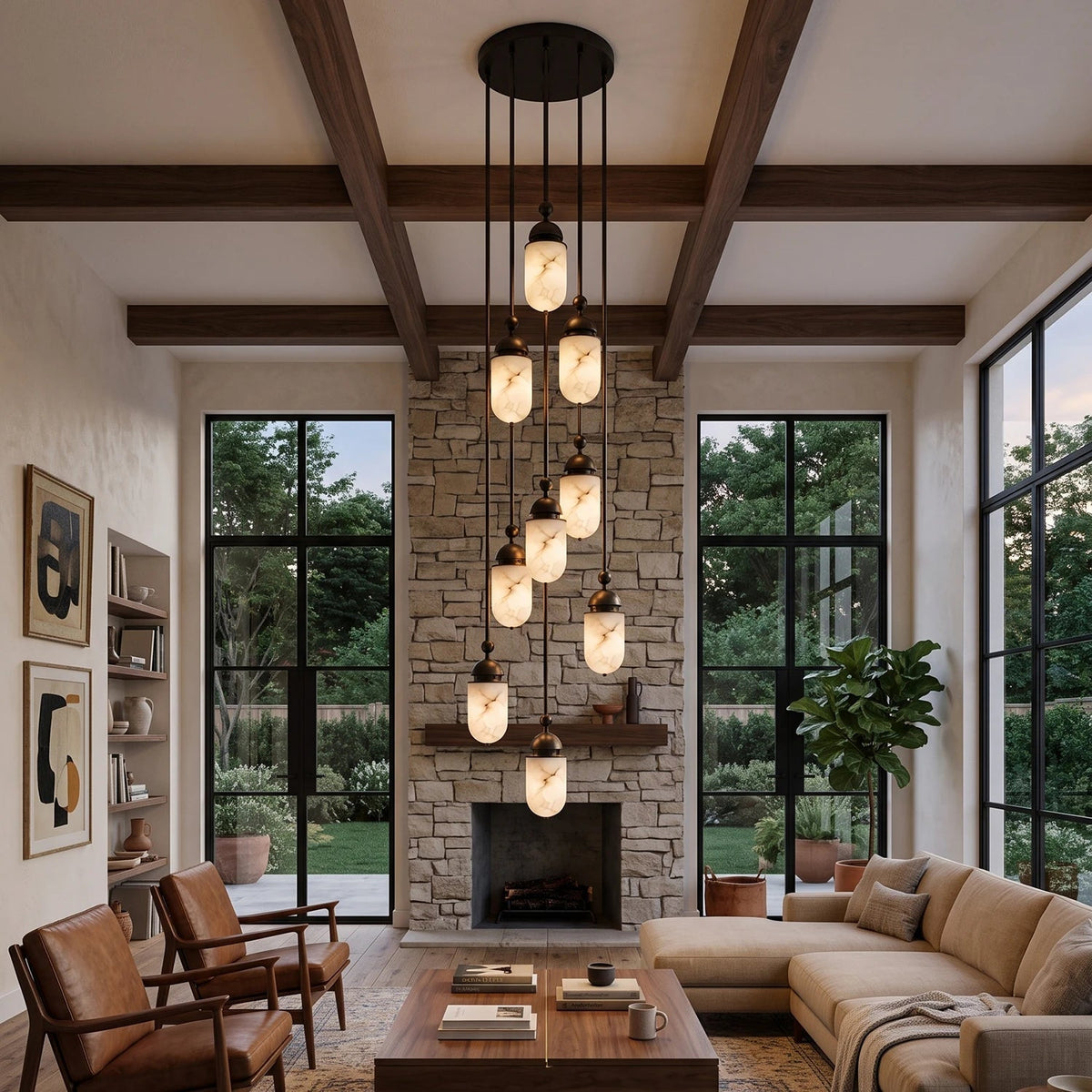 Whitcombe Albasten staaf hanglamp