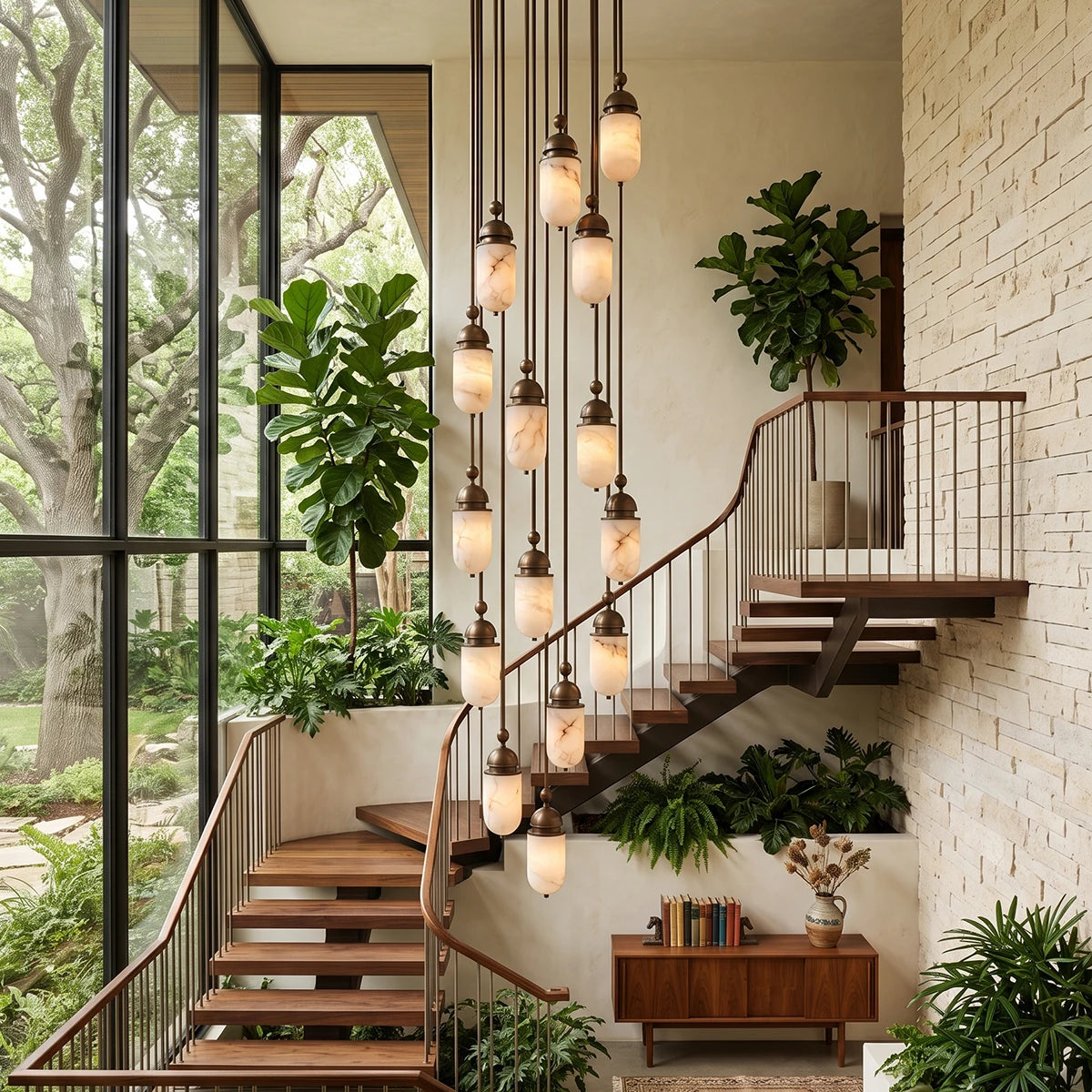 Whitcombe Albasten staaf hanglamp