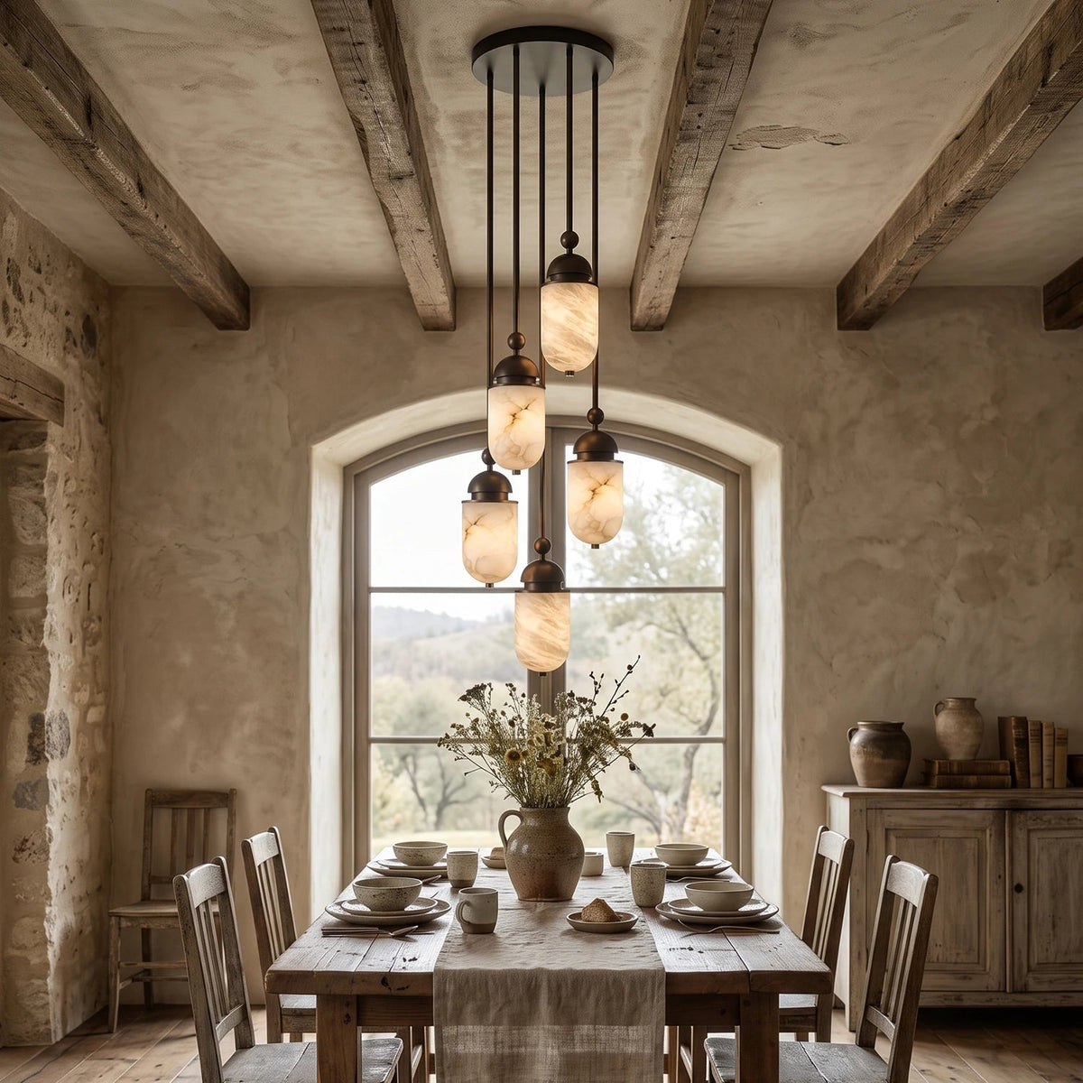 Whitcombe Albasten staaf hanglamp