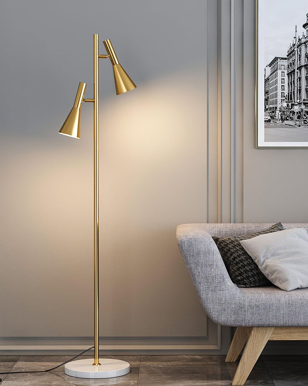 Aricel vloerlamp met marmeren kap