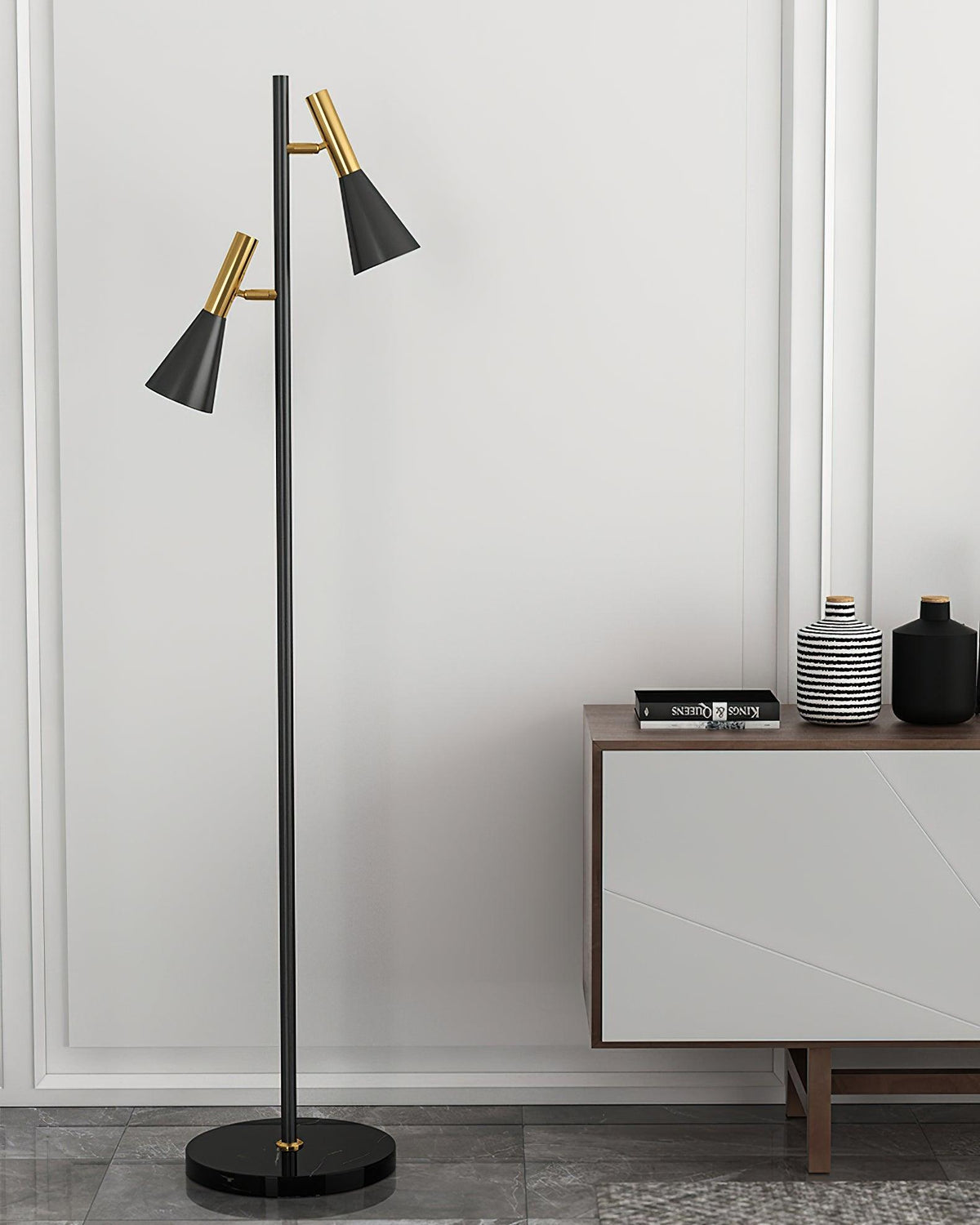 Aricel vloerlamp met marmeren kap