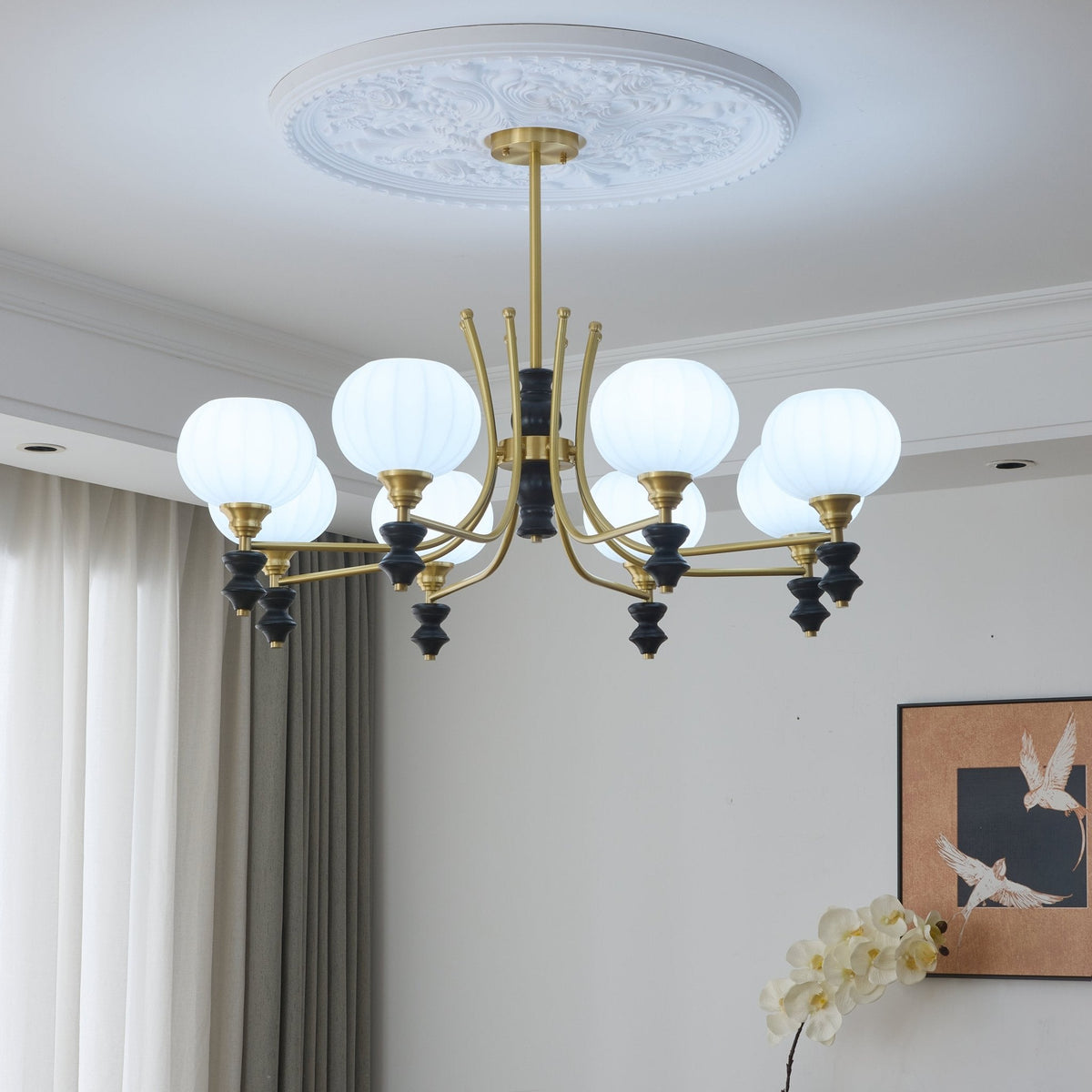 Zavenen Traditionele Elegantie Vintage messing Hout Kroonluchter
