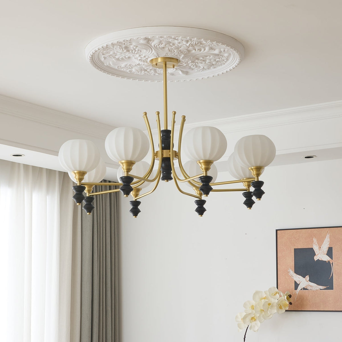 Zavenen Traditionele Elegantie Vintage messing Hout Kroonluchter