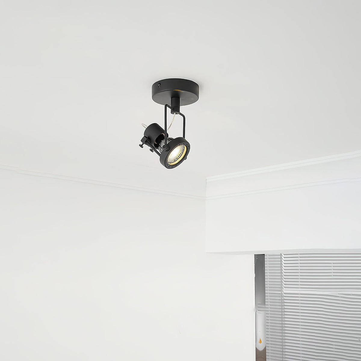 Torven plafondlamp nikkel lampenkap minimalistisch spotlicht woonkamer