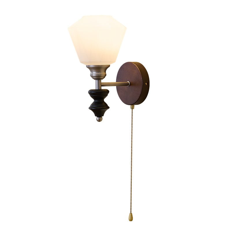 Lucille elegantie klassiek Art glas Hout wandlamp