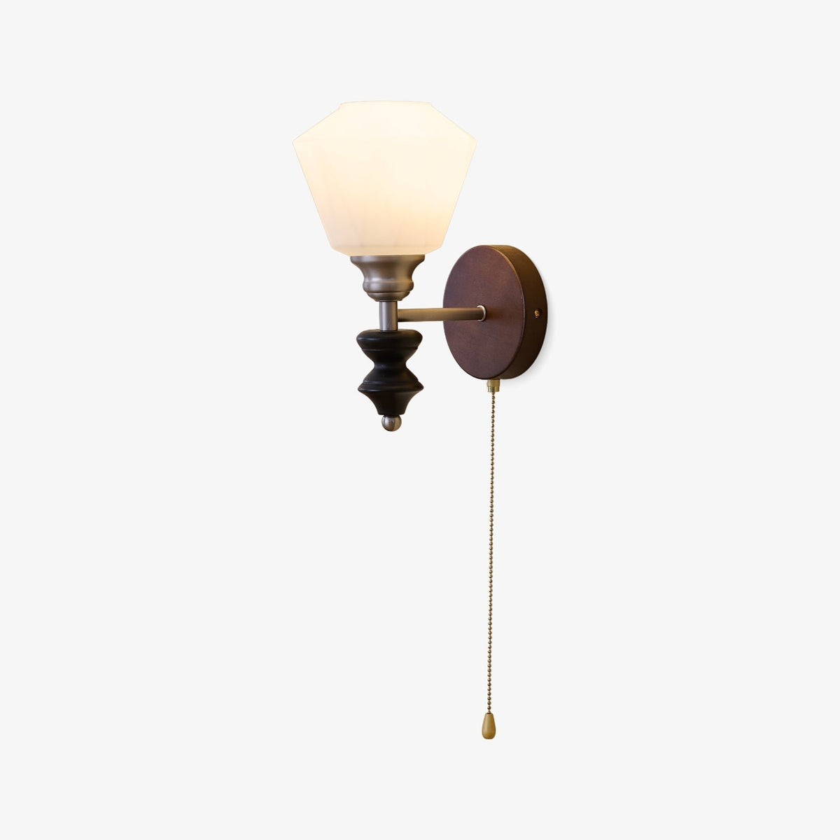 Lucille elegantie klassiek Art glas Hout wandlamp