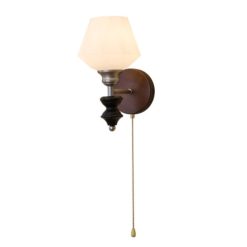 Lucille elegantie klassiek Art glas Hout wandlamp