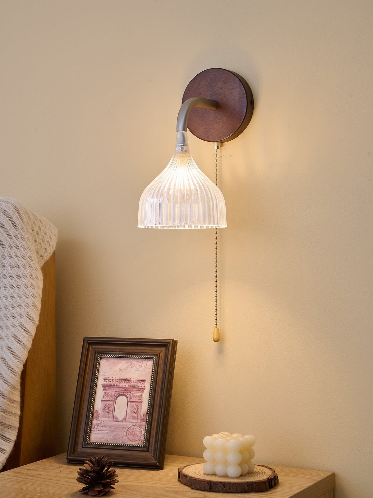 Cimararae elegantie klassieke Houten wandlamp