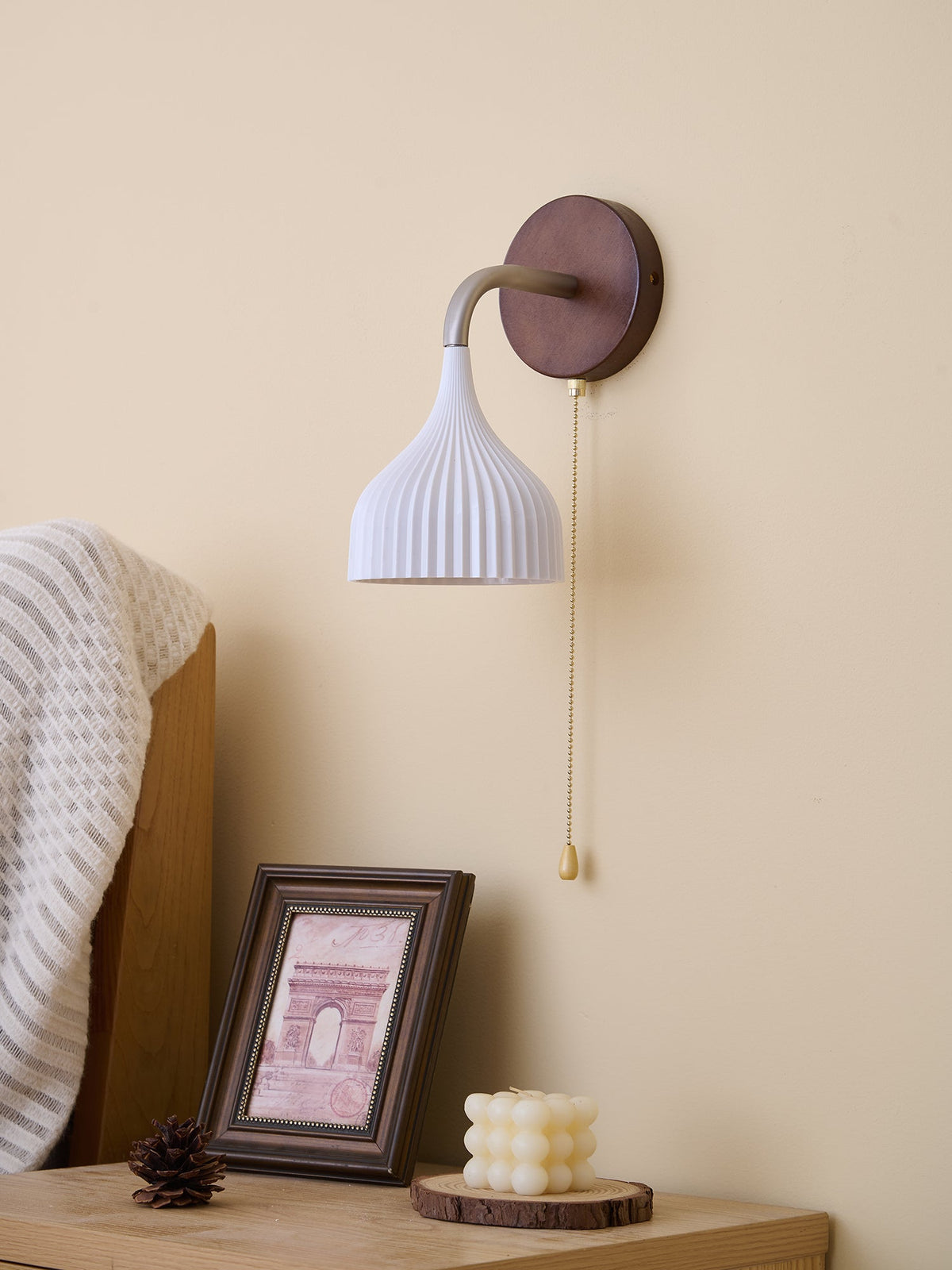 Cimararae elegantie klassieke Houten wandlamp