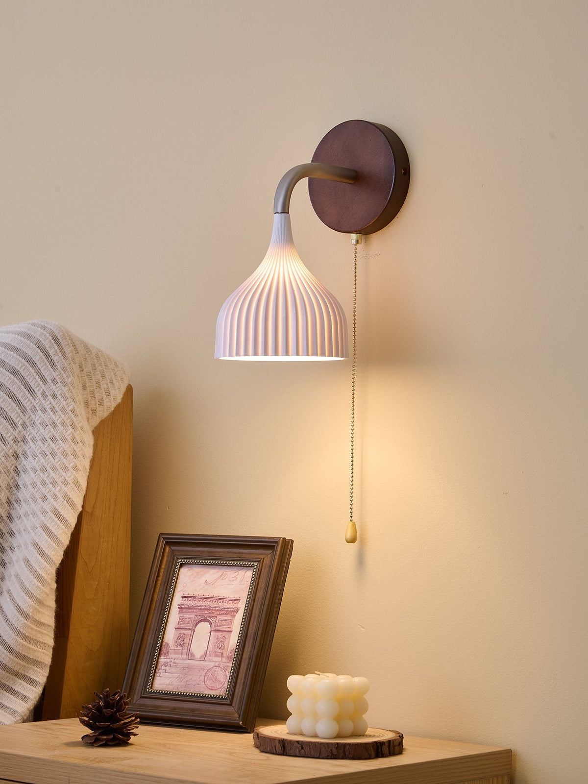 Cimararae elegantie klassieke Houten wandlamp
