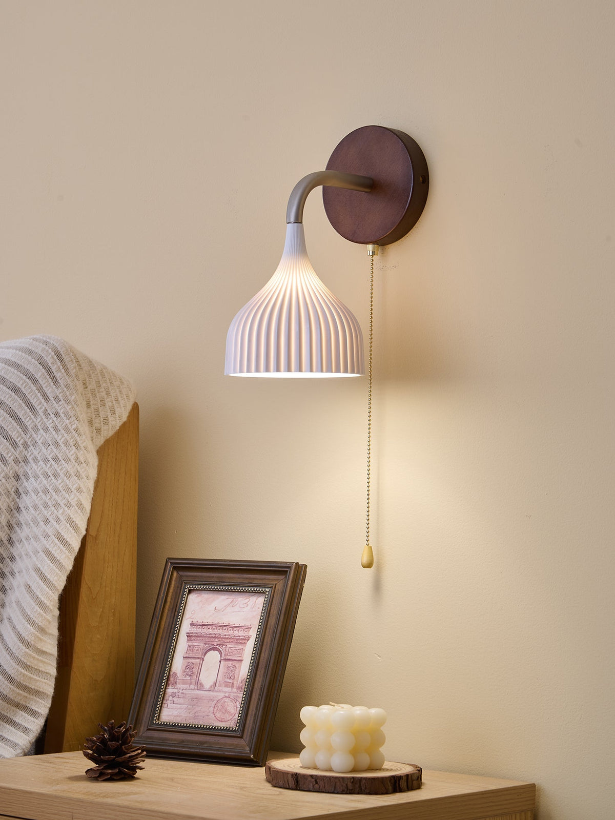 Cimararae elegantie klassieke Houten wandlamp