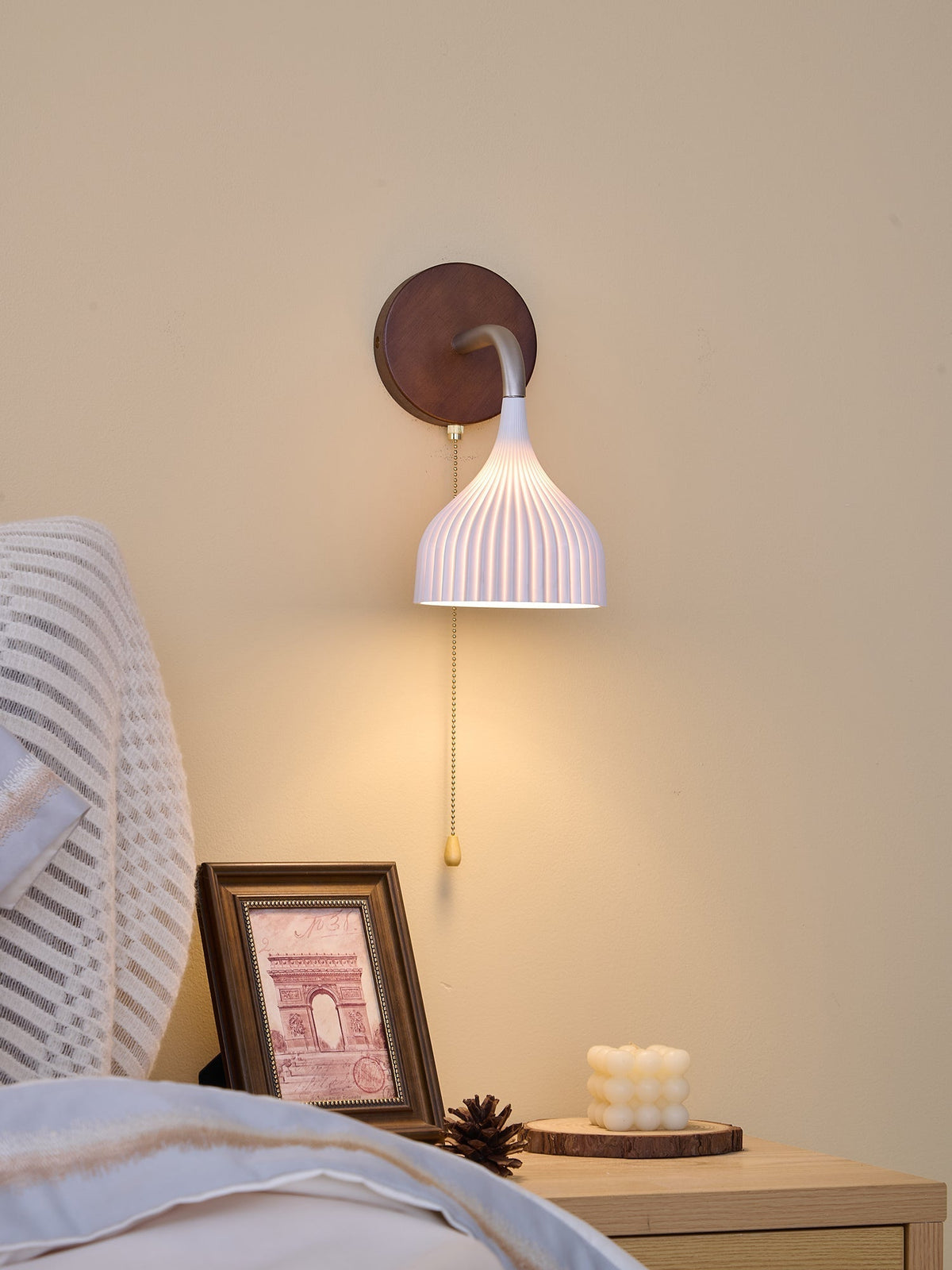 Cimararae elegantie klassieke Houten wandlamp