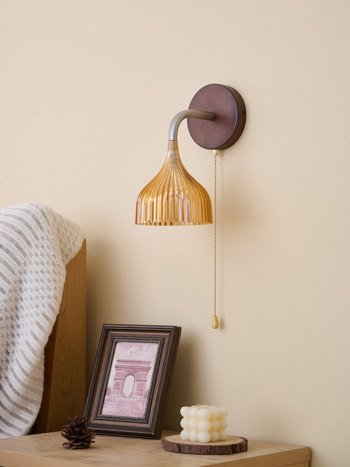 Cimararae elegantie klassieke Houten wandlamp