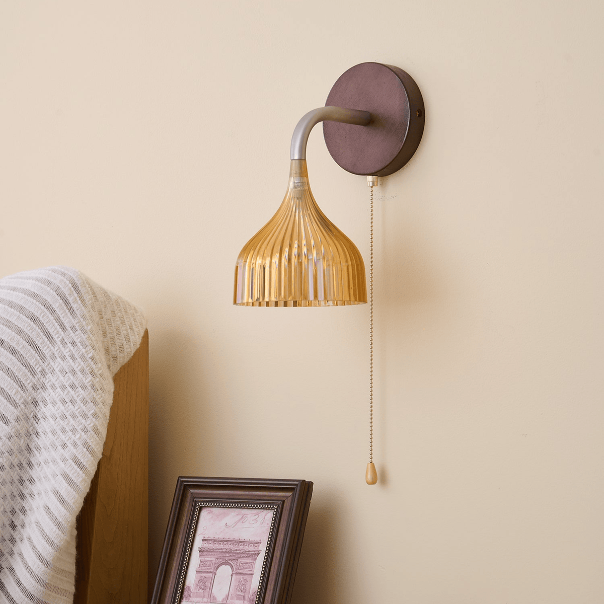 Cimararae elegantie klassieke Houten wandlamp