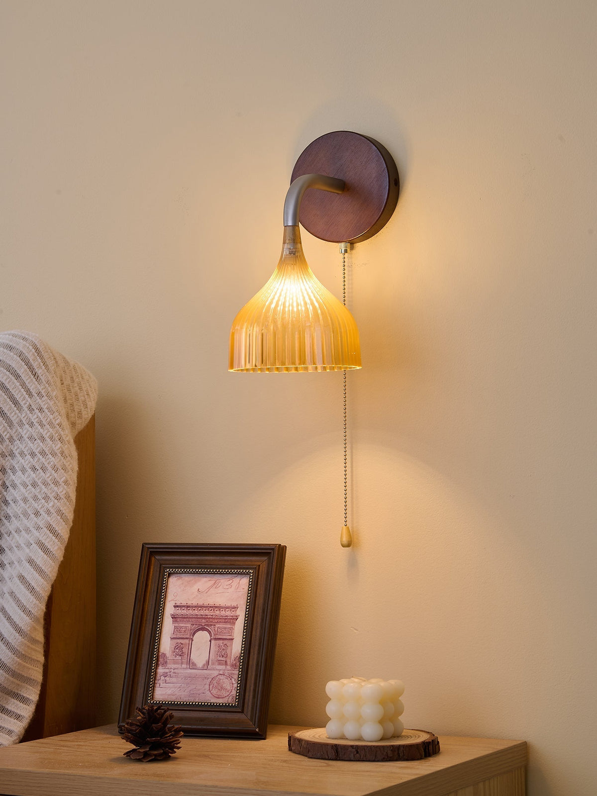 Cimararae elegantie klassieke Houten wandlamp