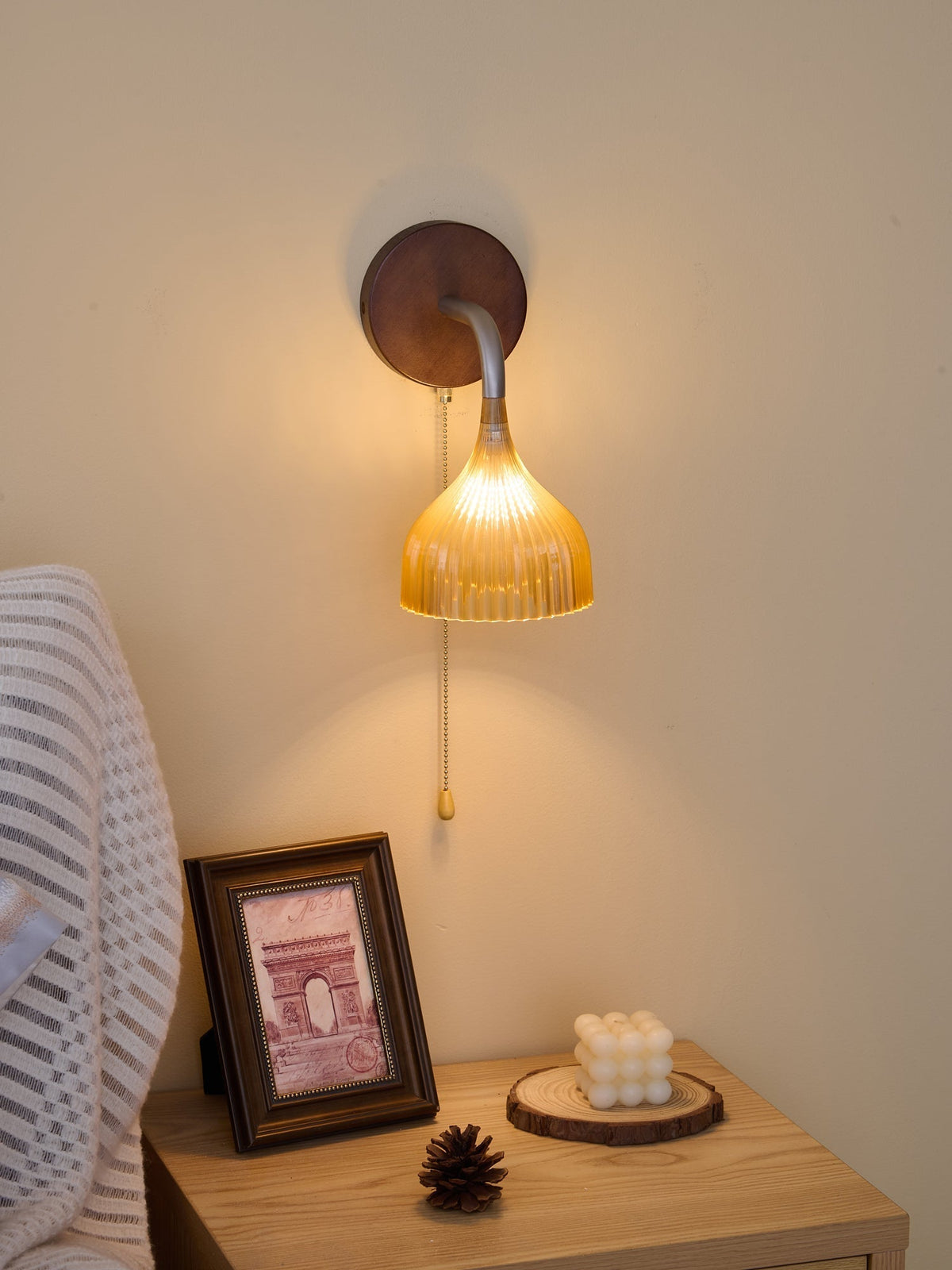 Cimararae elegantie klassieke Houten wandlamp
