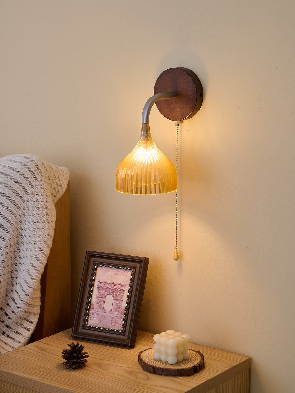 Cimararae elegantie klassieke Houten wandlamp