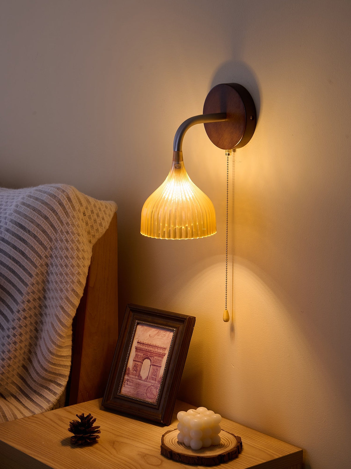 Cimararae elegantie klassieke Houten wandlamp
