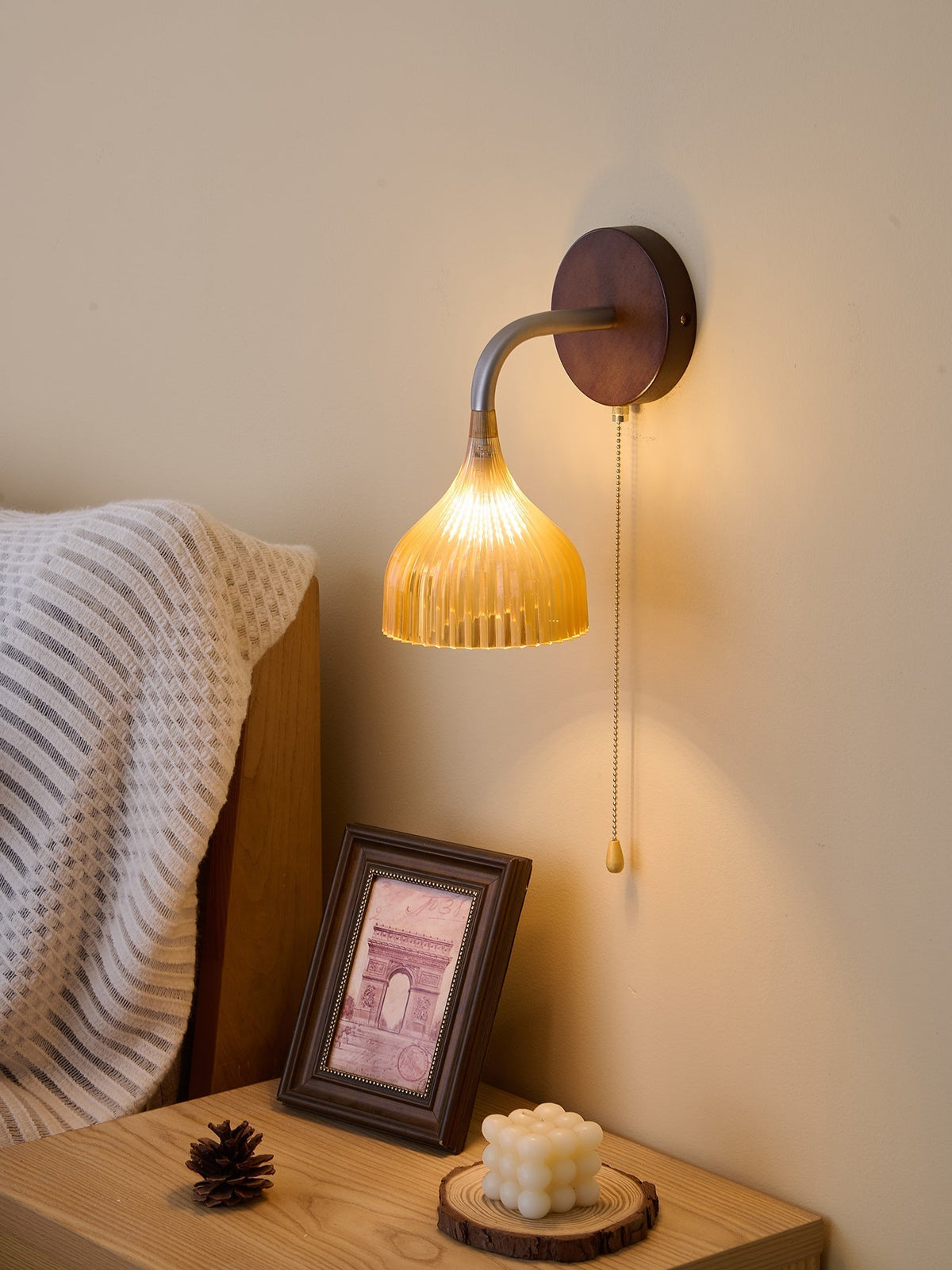 Cimararae elegantie klassieke Houten wandlamp