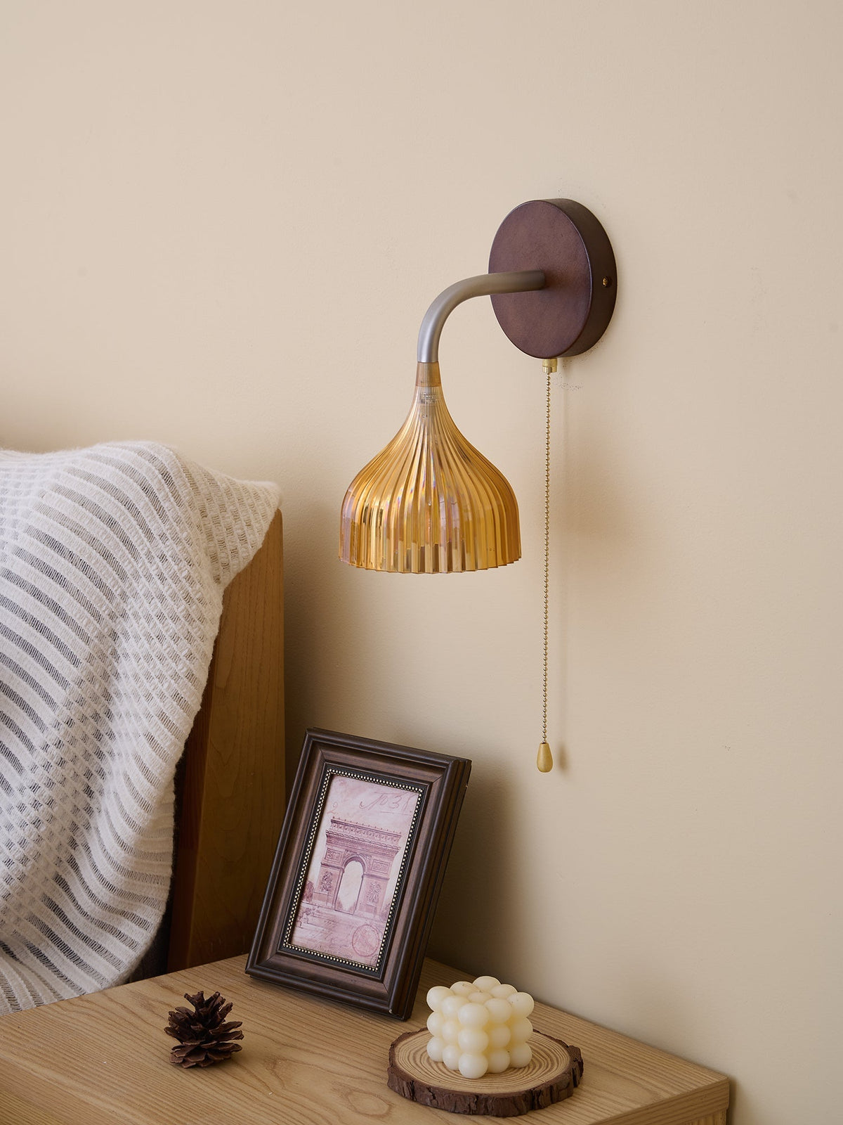 Cimararae elegantie klassieke Houten wandlamp