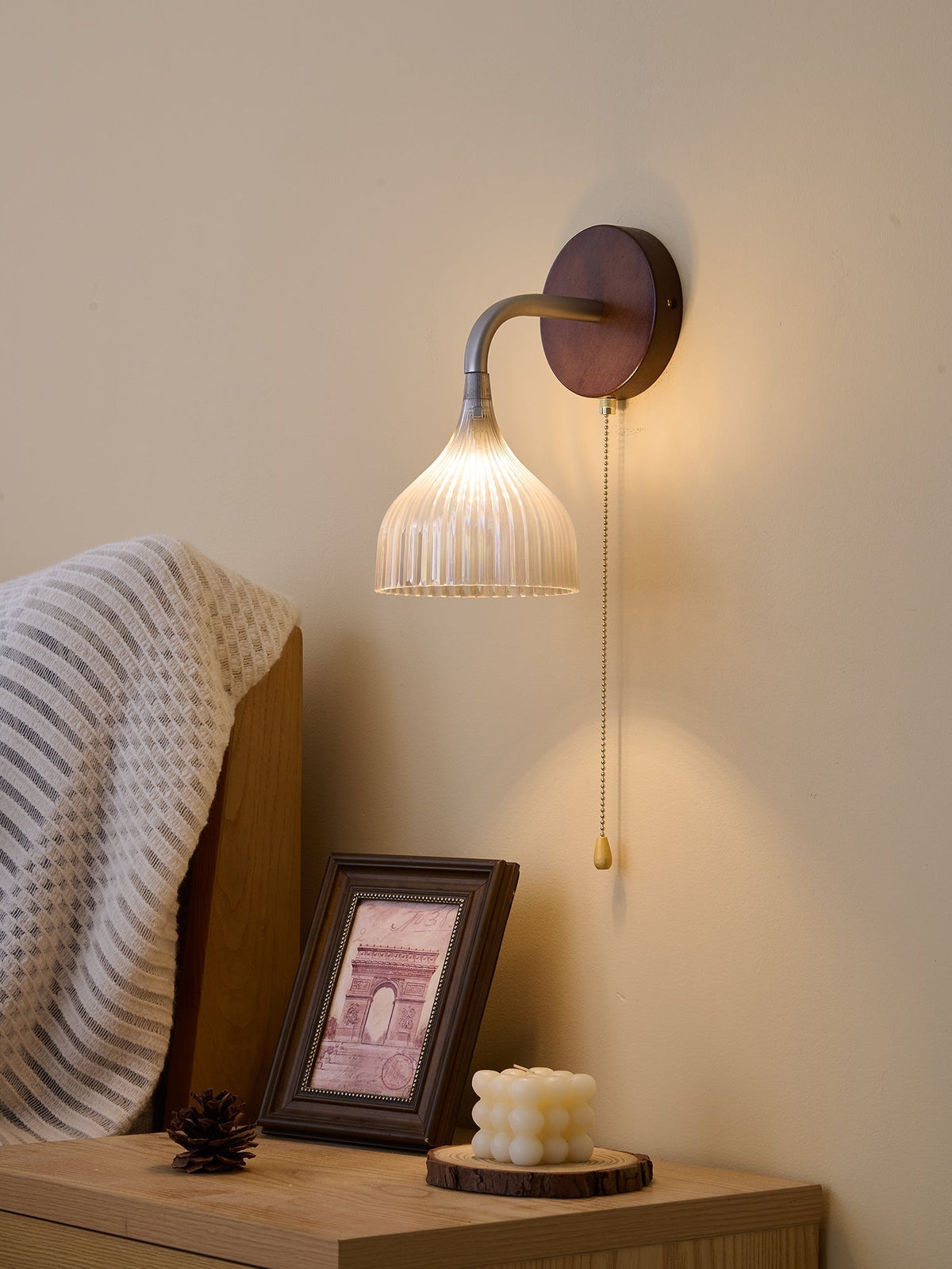 Cimararae elegantie klassieke Houten wandlamp
