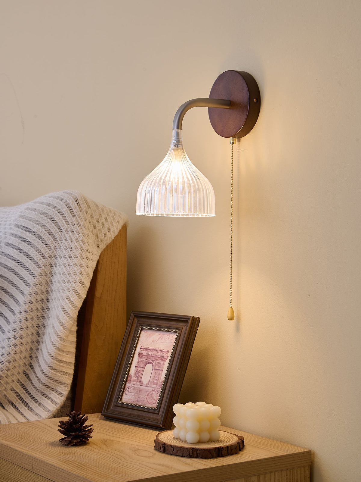 Cimararae elegantie klassieke Houten wandlamp