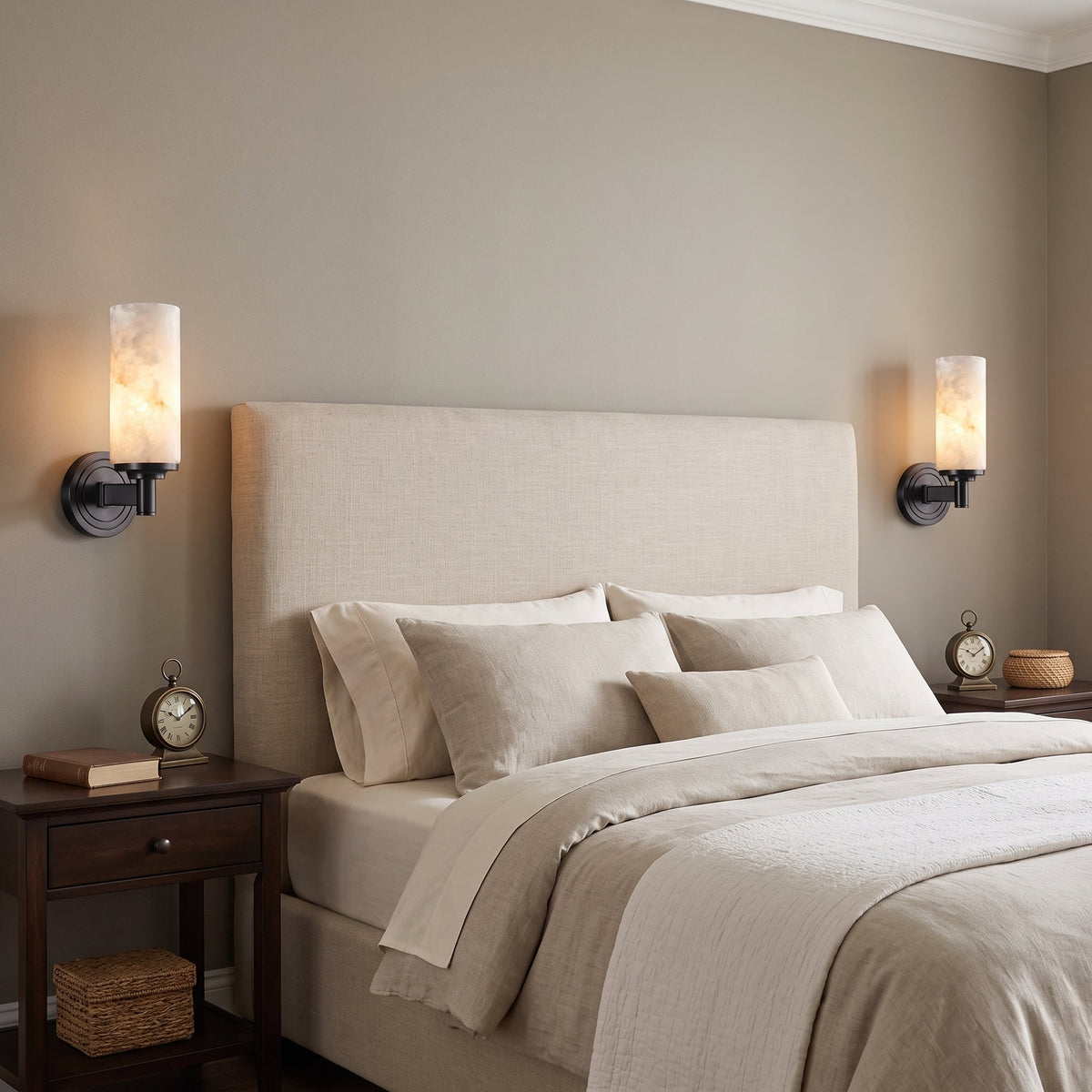 Navenford albast cilindervormige wandlamp