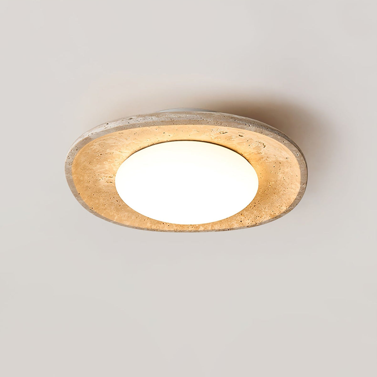 Serinora plafondlamp in geel travertin
