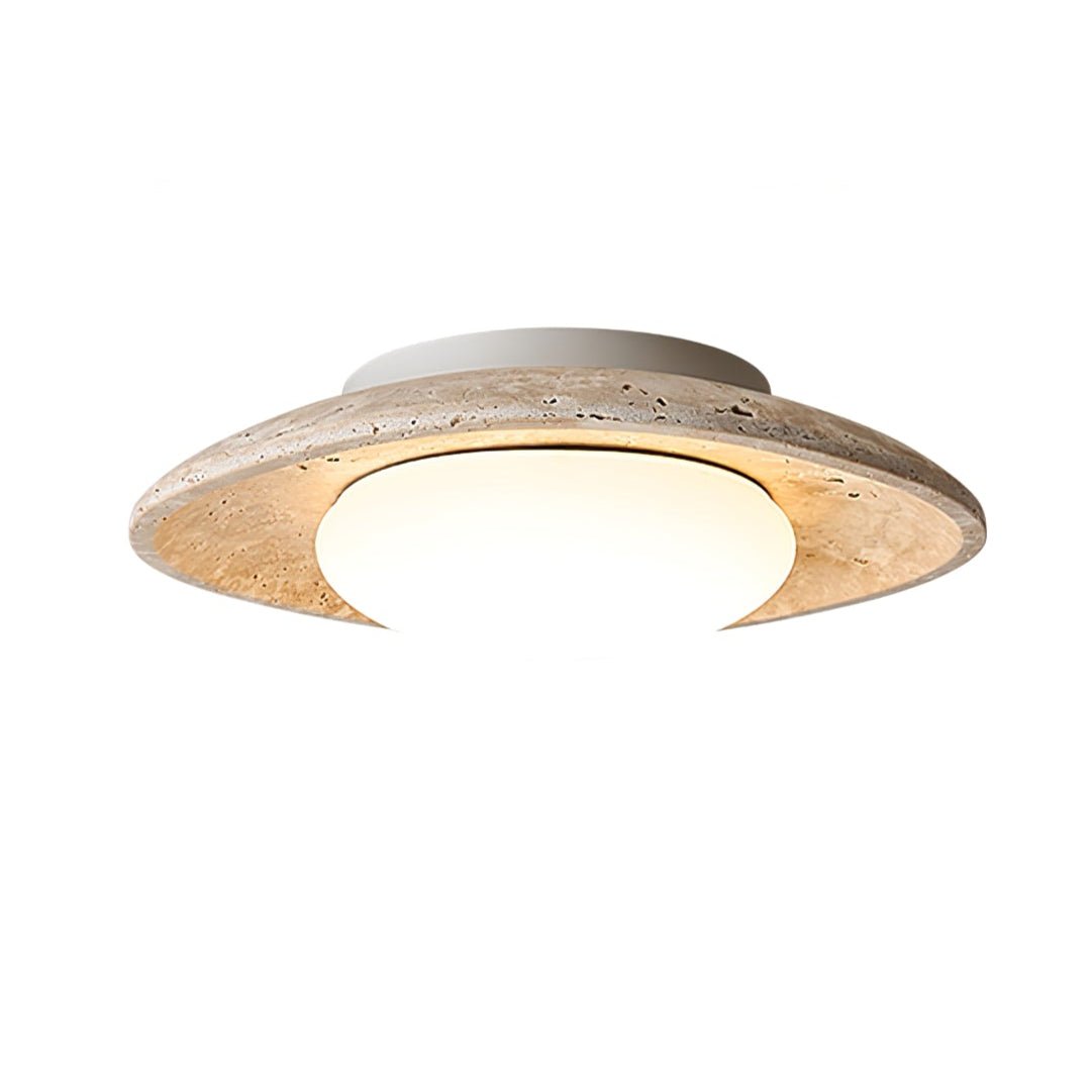 Serinora plafondlamp in geel travertin