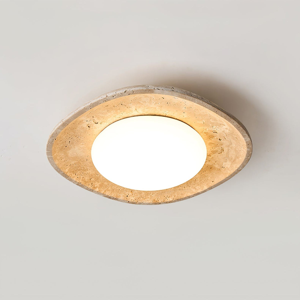Serinora plafondlamp in geel travertin