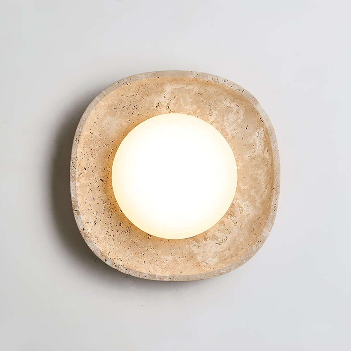 Serinora plafondlamp in geel travertin