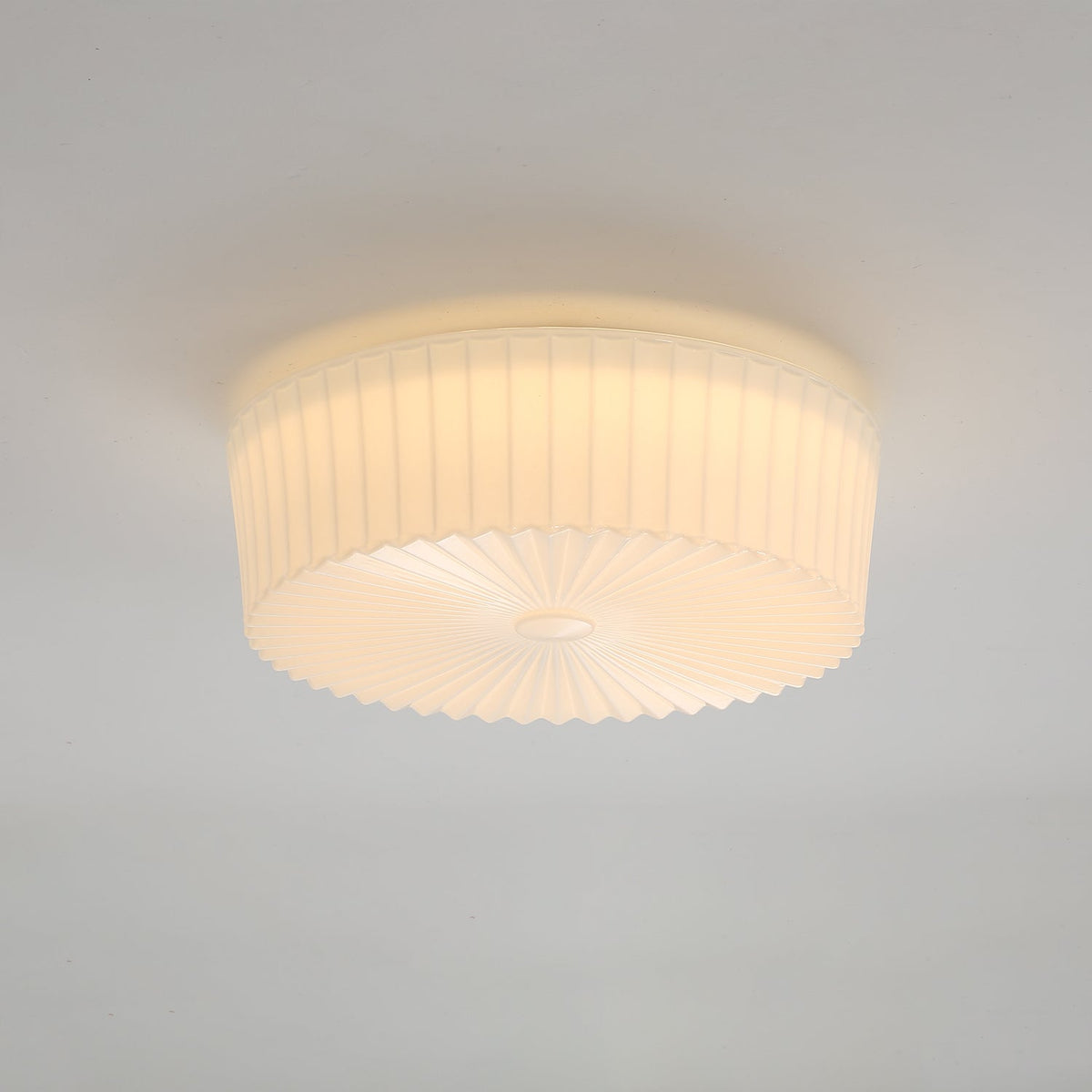 Celeena stralende glazen plafondlamp in trommelvorm