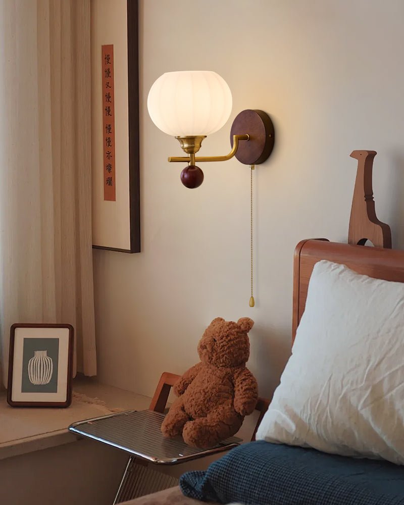 Syleella Premium Noordse kunst Kapelglas houten wandlamp van glas
