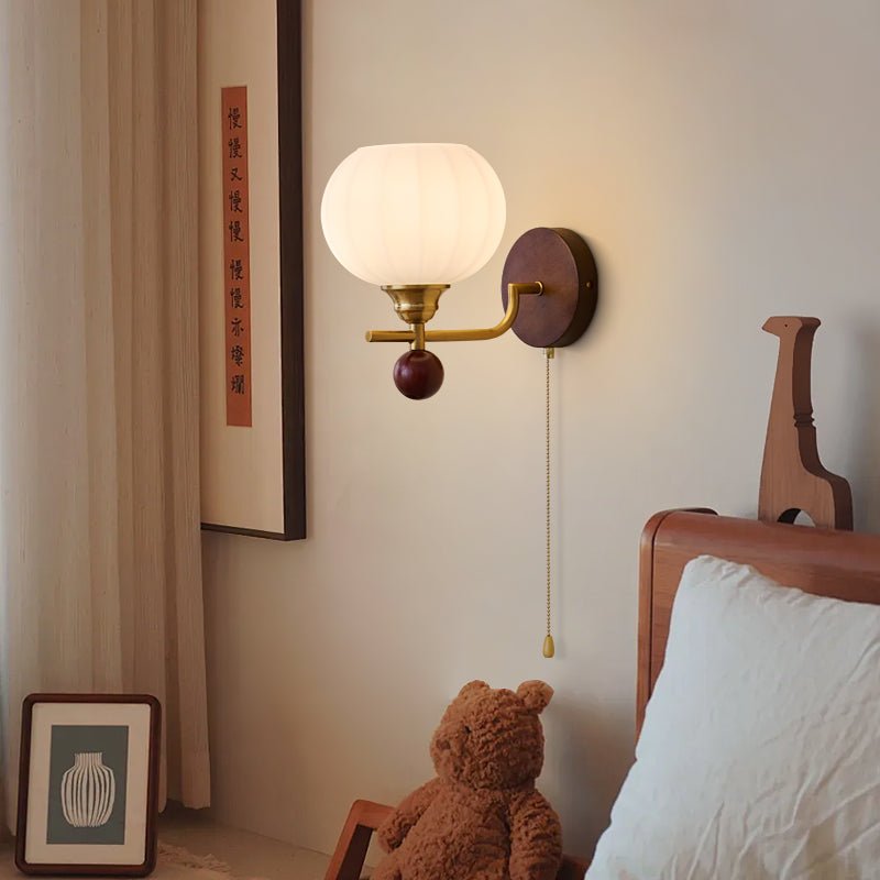 Syleella Premium Noordse kunst Kapelglas houten wandlamp van glas