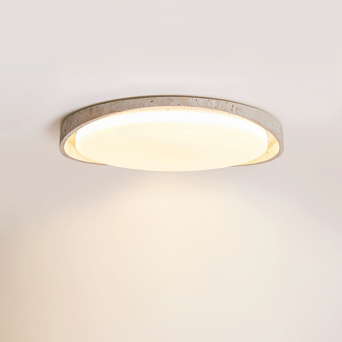 Cyvian ovale kader plafondlamp van geel travertin