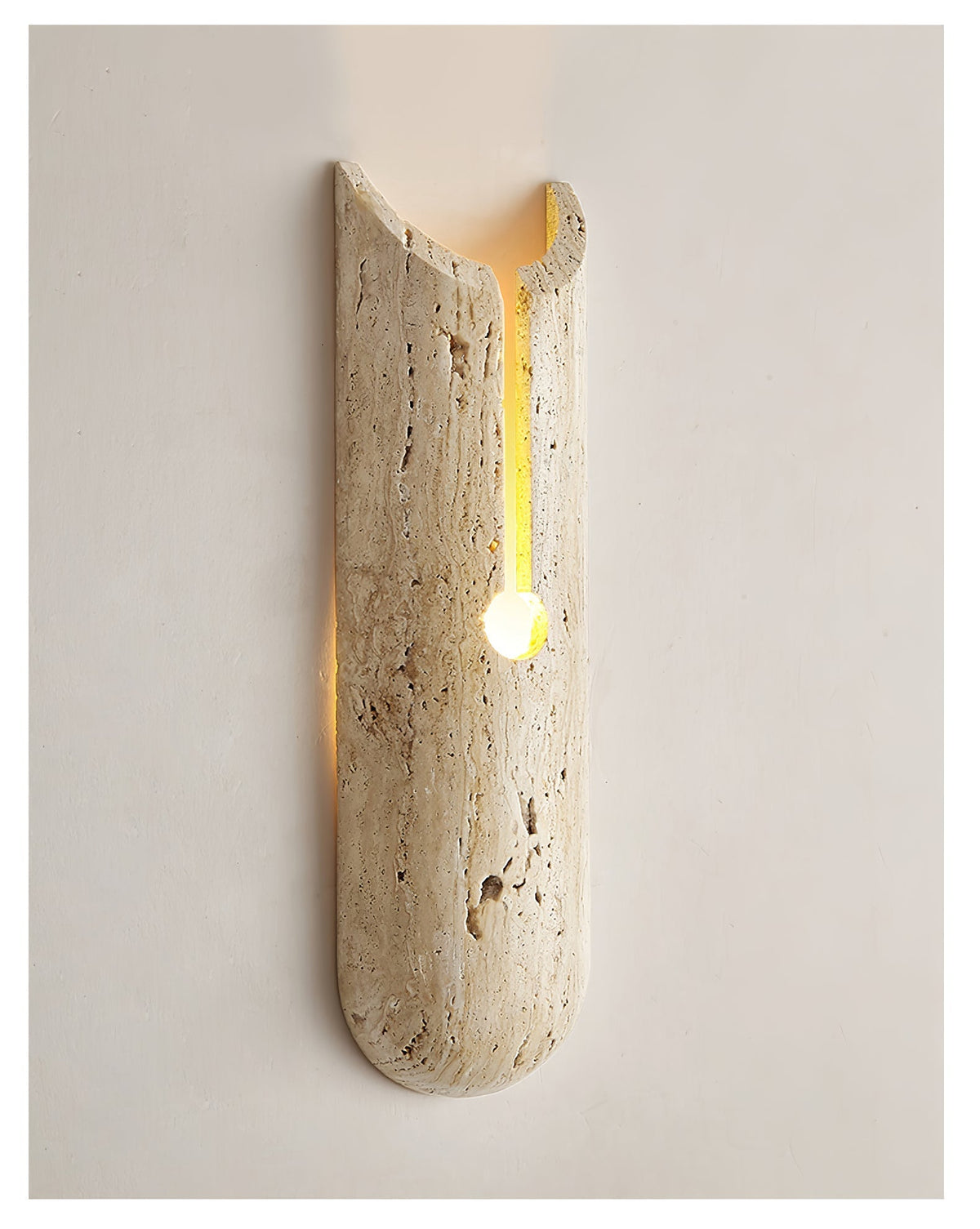 Norerette Rustic Geel travertin wandlamp