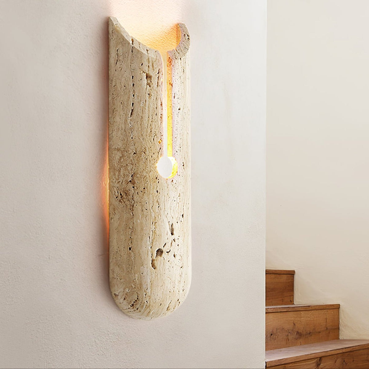 Norerette Rustic Geel travertin wandlamp
